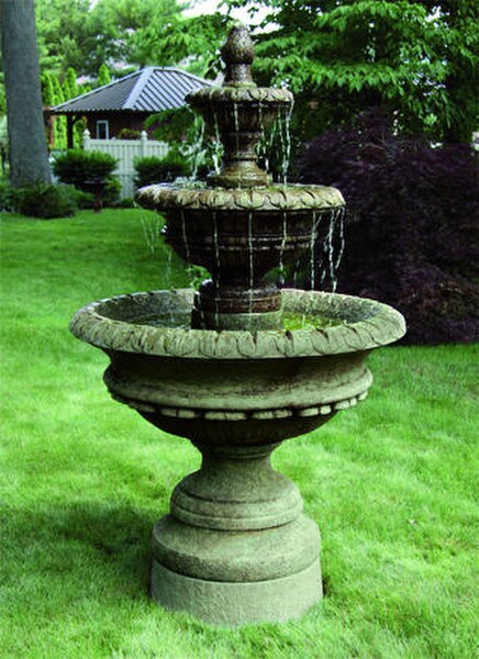 Chanticleer Garden Fountain Three Tiered Elegant Decor